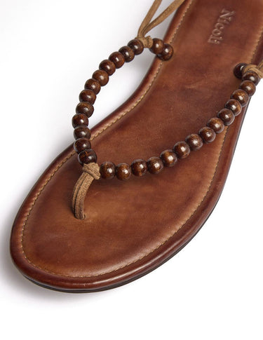 BROWN BEADED SANDAL