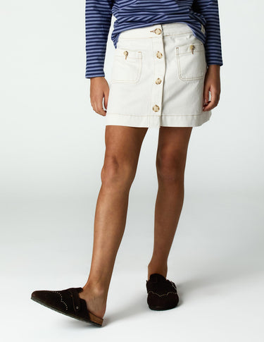 RAW DENIM BUTTON-UP SKIRT