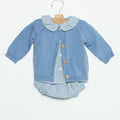 BABY ANILINE BLUE BUTTON-DOWN JACKET