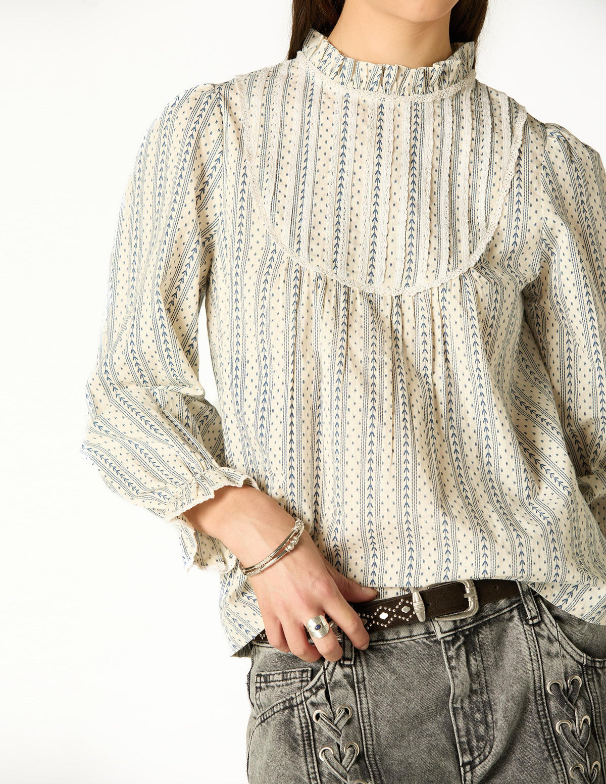LACE ARROW SHIRT MIDNIGHT