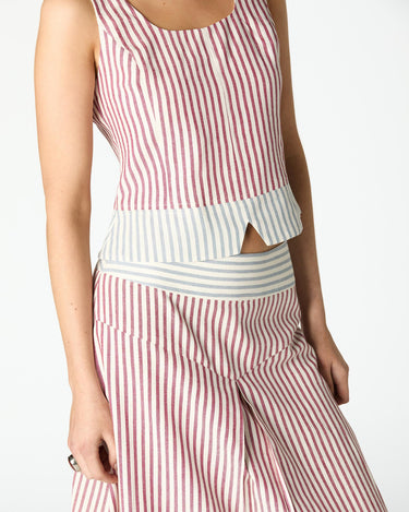 CONTRAST STRIPED SKIRT