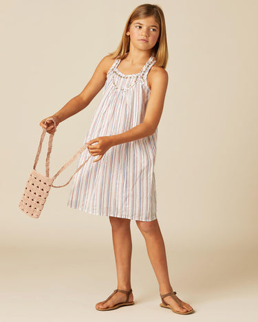 MULTI-COLOURED LUREX STRIPE DRESS