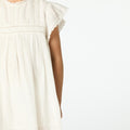 EMBROIDERED ECRU DRESS