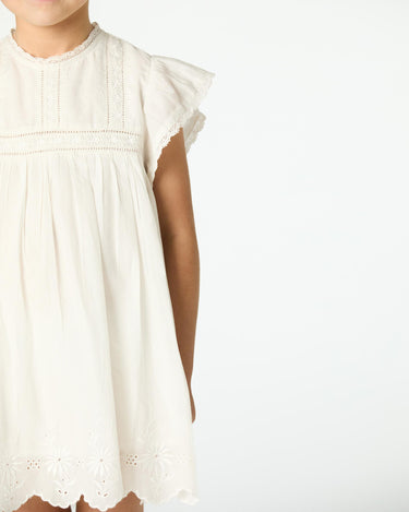 EMBROIDERED ECRU DRESS