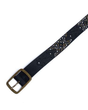 BLACK STUDS PATTERN BELT