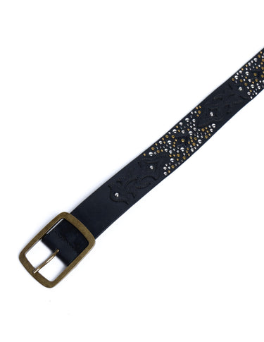 BLACK STUDS PATTERN BELT