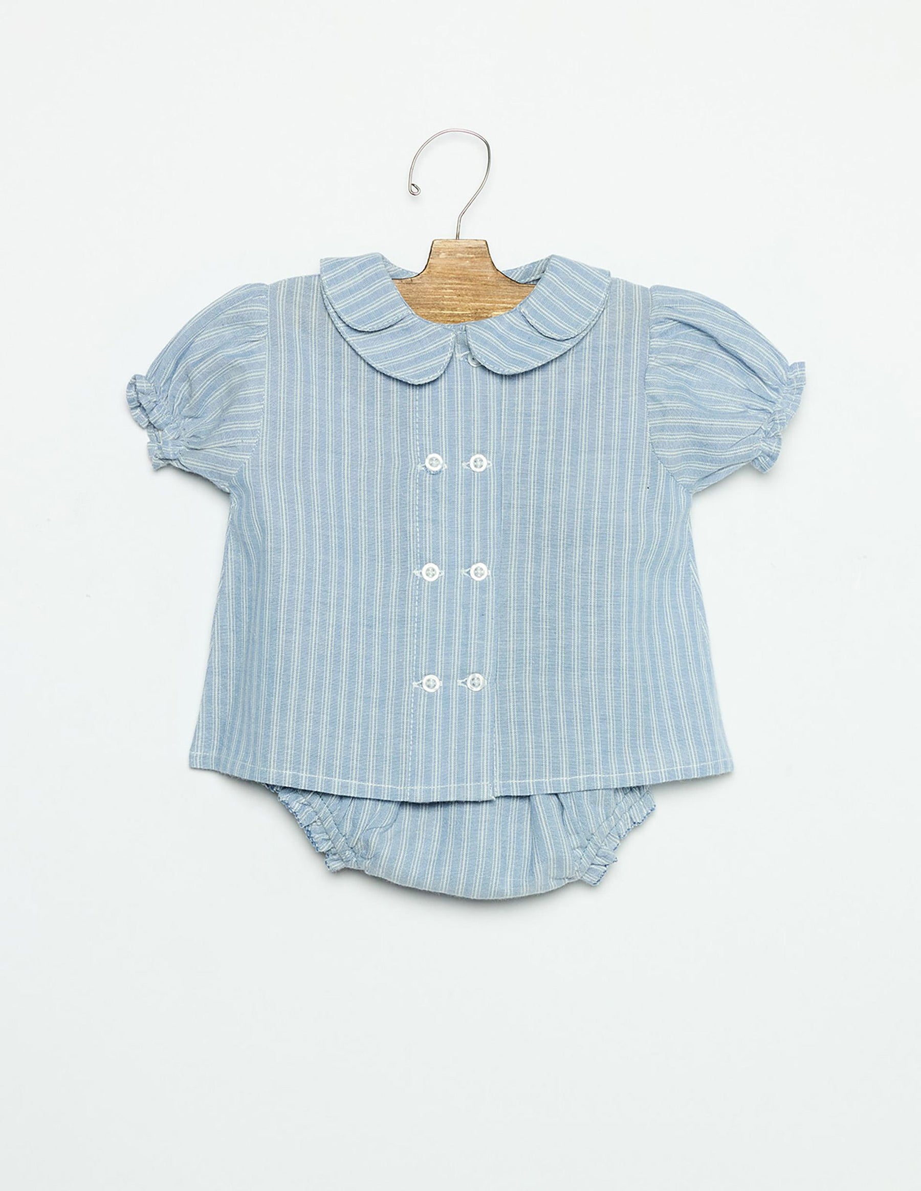 DOUBLE COLLAR SHIRT BLUE STRIPE