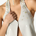 TOP MOTHER-OF-PEARL BUTTONS KNIT DRIZZLE