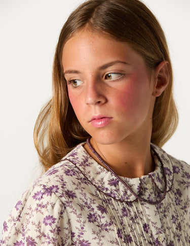 CAMISA BRIGHT FLOWERS PLUM