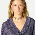 CAMISA VOLANTE JARETAS NIGHT GARDEN PLUM