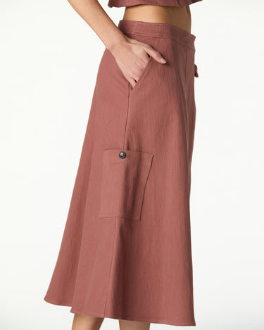 TERRACOTTA CARGO POCKET SKIRT