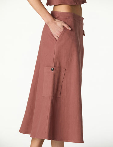 TERRACOTTA CARGO POCKET SKIRT