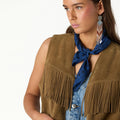 FRINGED SUEDE WAISTCOAT