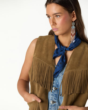 FRINGED SUEDE WAISTCOAT