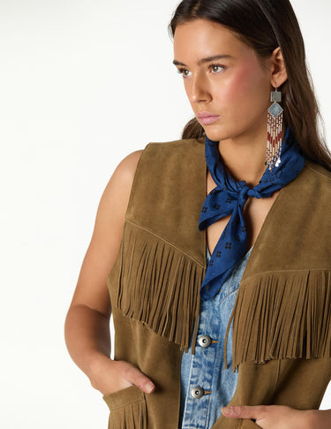 FRINGED SUEDE WAISTCOAT