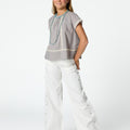 CAMISA MANGA CORTA LACE GRIS