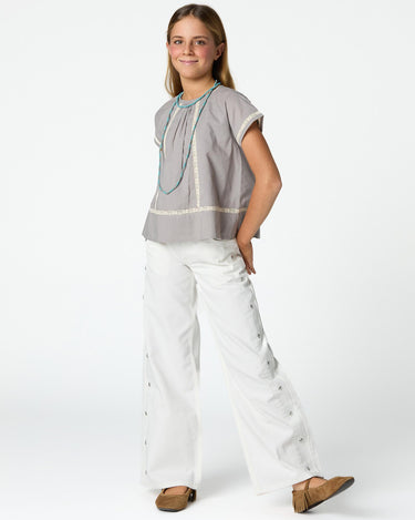 CAMISA MANGA CORTA LACE GRIS