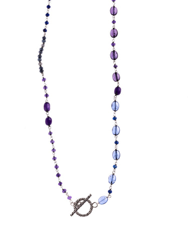 LONG BLUE STONE NECKLACE