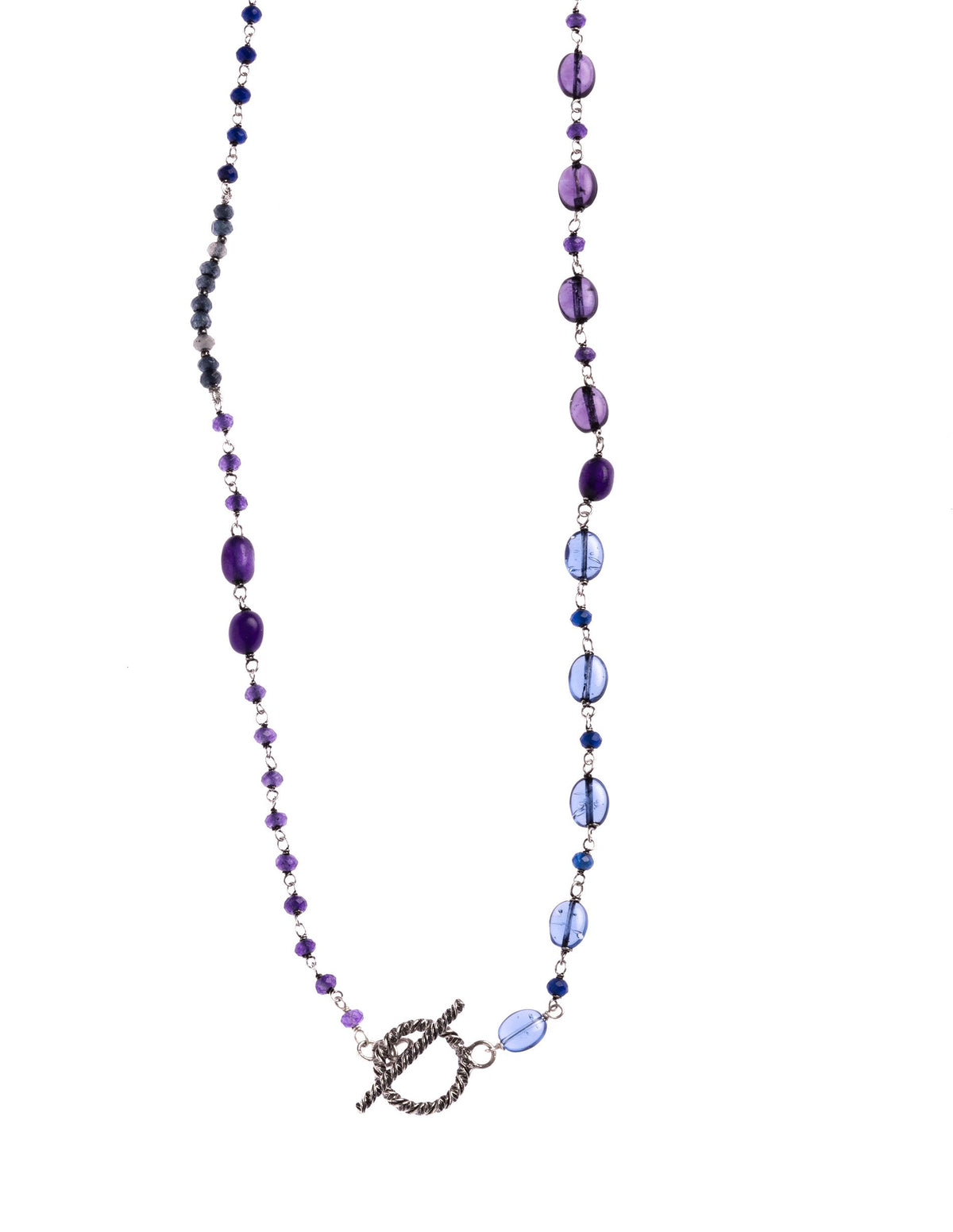LONG BLUE STONE NECKLACE