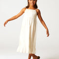 WHITE LONG CUT DRESS