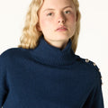 MIDNIGHT BUTTON TURTLENECK SWEATER