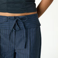 BLUE WAISTBAND DRAWSTRING TROUSERS