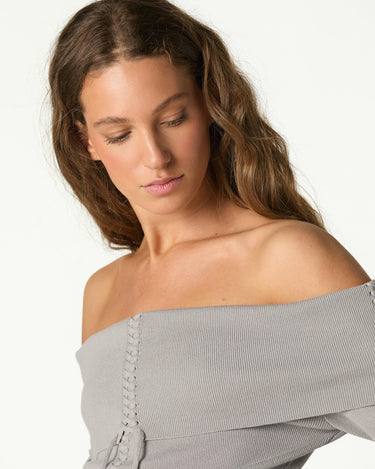 BRAIDED OFF-THE-SHOULDER SWEATER