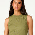 KHAKI STUDDED MIDI DRESS