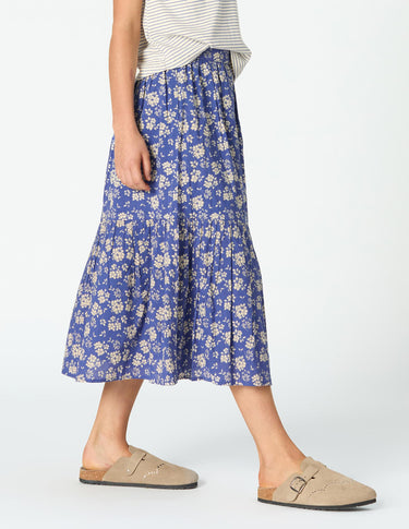 FLORAL WAVE PRINT SKIRT