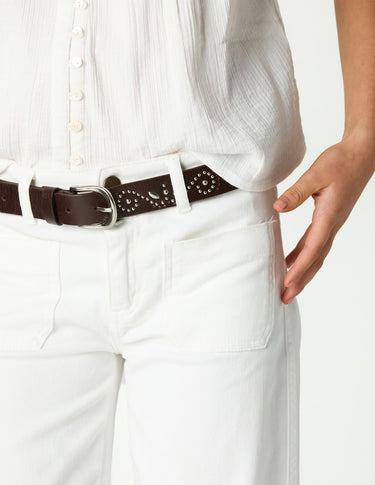 White denim pocket trousers