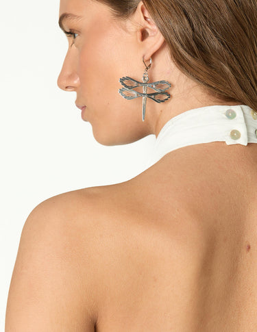 SILVER DRAGONFLY EARRINGS