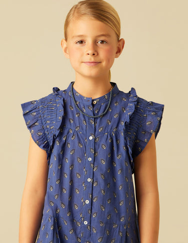 BLUE LEAF PRINT PLAYSUIT