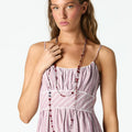 BURGUNDY STRIPED DRESS