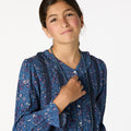 VESTIDO VOLANTE NIGHT GARDEN BLUE