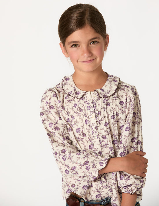 CAMISA BRIGHT FLOWERS PLUM