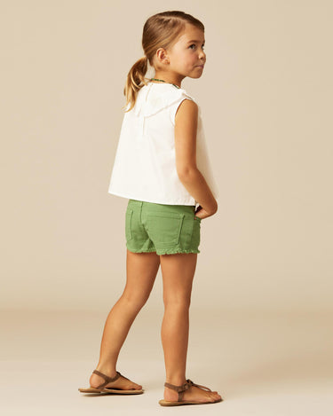 GREEN DENIM SHORTS