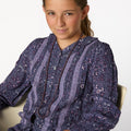 VESTIDO VOLANTE NIGHT GARDEN PLUM