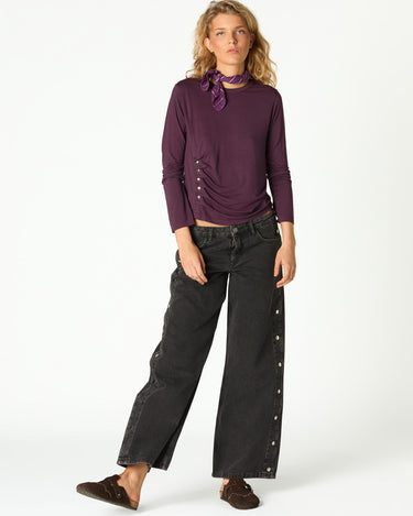ANTHRACITE SIDE BUTTON TROUSERS