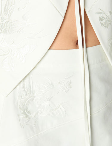 ECRU EMBROIDERED SKIRT