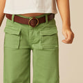 GREEN POCKET PLACKET TROUSERS