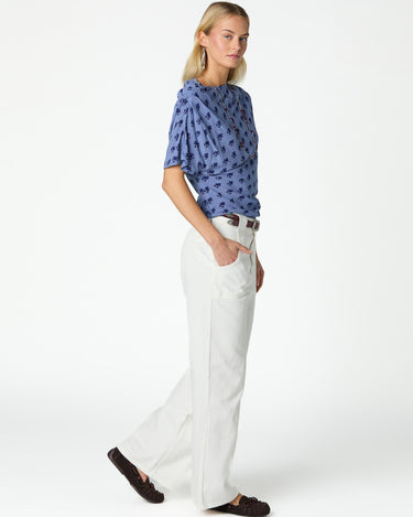 TOP PRINT BUTI BLUE