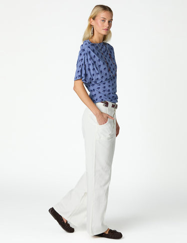TOP PRINT BUTI BLUE