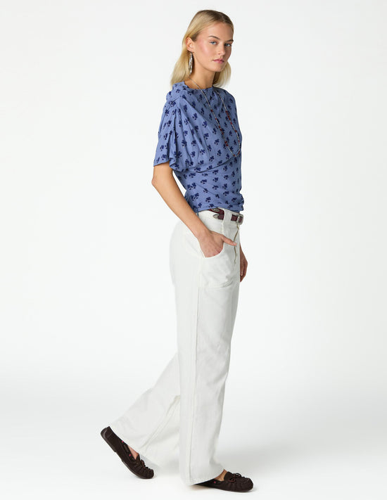 TOP PRINT BUTI BLUE