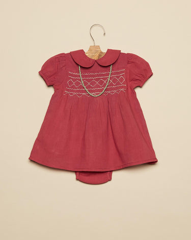 MORA GRAY SMOCKED DRESS