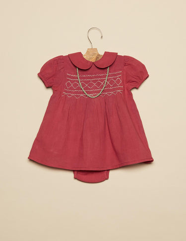 MORA GRAY SMOCKED DRESS