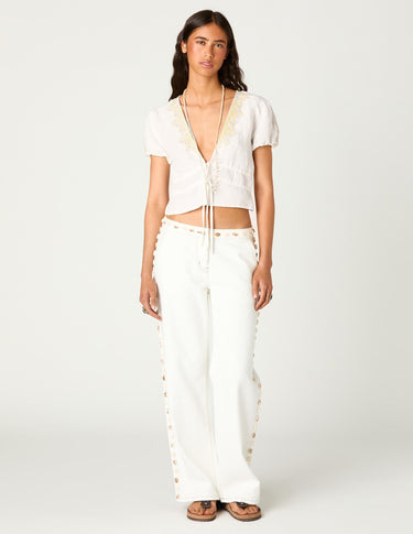 EMBROIDERED BOWS SHIRT