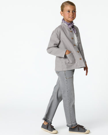 IRON GREY MANDARIN COLLAR JACKET
