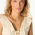 RUFFLED CUT-OUT DRESS ECRU
