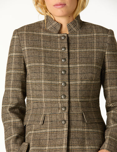 BLAZER AUSTRÍACA CUADROS MARRON