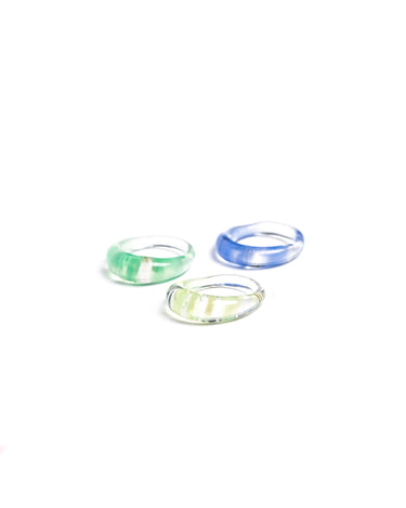 3-PACK STRIPED CRYSTAL RINGS
